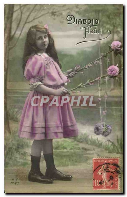 Old Postcard Diabolo Child