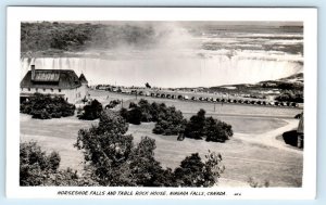 RPPC NIAGARA FALLS, Canada ~ Horseshoe Falls TABLE ROCK HOUSE c1940s Postcard