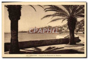 Old Postcard View from Menton Garavan Boulevard