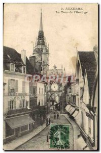 Old Postcard Auxerre La Tour L & # 39Horloge Department Stores Shoes