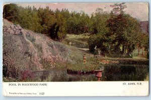 1907 St. John New Brunswick Canada Vintage Postcard Pool Rockwood Park Exterior