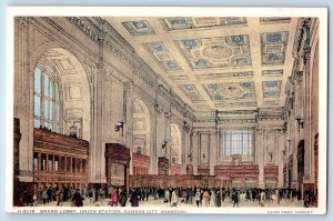 Kansas City Missouri Postcard Grand Lobby Union Station 1920 Fred Harvey Vintage