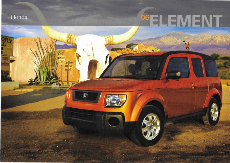 The 2006 Honda Element SUV Auto Car  4 by 6 Advertising Card