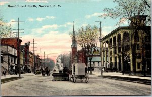 Postcard NY Norwich Broad Street Noroth