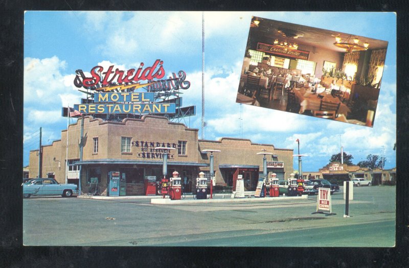 BLOOMINGTON ILLINOIS ROUTE 66 STREID'S RESTAURANT GAS STATION ROUTE 66 POSTCARD