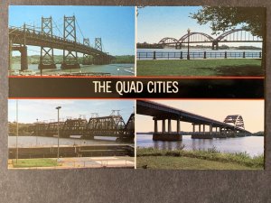 The Quad Cities Bridges IA IL Chrome Postcard H2281081550