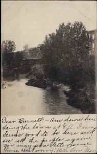 Francis Frank or Franklin Nebraska NE Cancel Bldgs River c1910 RPPC