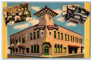 Tampa Florida Postcard Las Novedades Spanish Restaurant Multiview 1940 Vintage