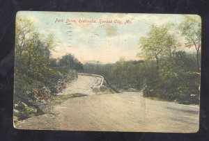 KANSAS CITY MISSOURI ROANOAKE PARK DRIVE MO. 1910 VINTAGE POSTCARD