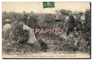 Old Postcard M Fallieres President of the Republic has Loupillon Walking in t...