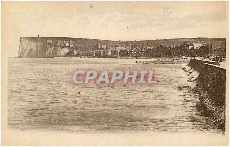 Old Postcard Mers les Bains General view taken jetties