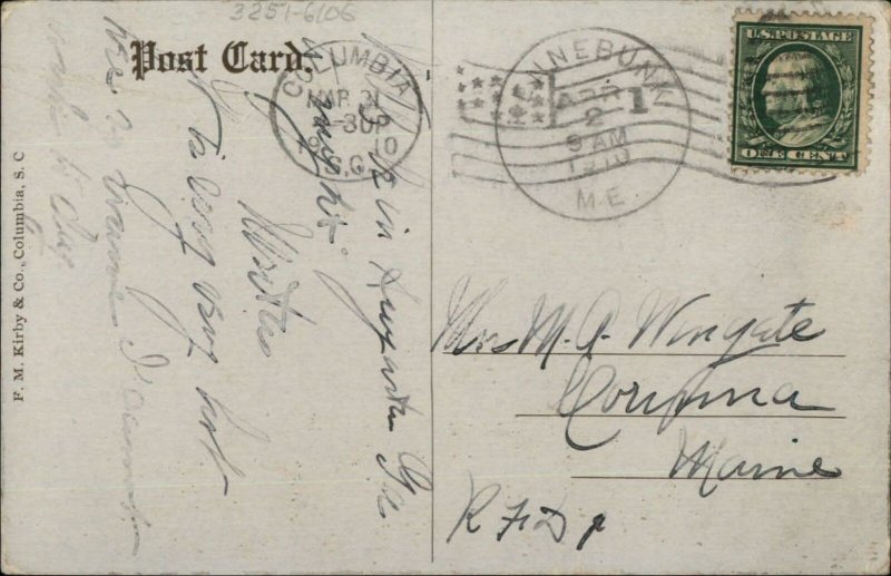 Columbia SC Hotel Street Scene c1910 Postcard