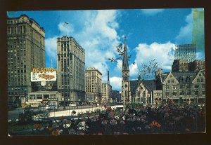 Detroit, Michigan/MI Postcard, Woodward Ave, De Soto Billboard, Old Bus, 1960's?