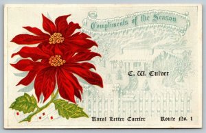 Christmas Greetings  Rural Letter Carrier  C. W. Culver  Postcard