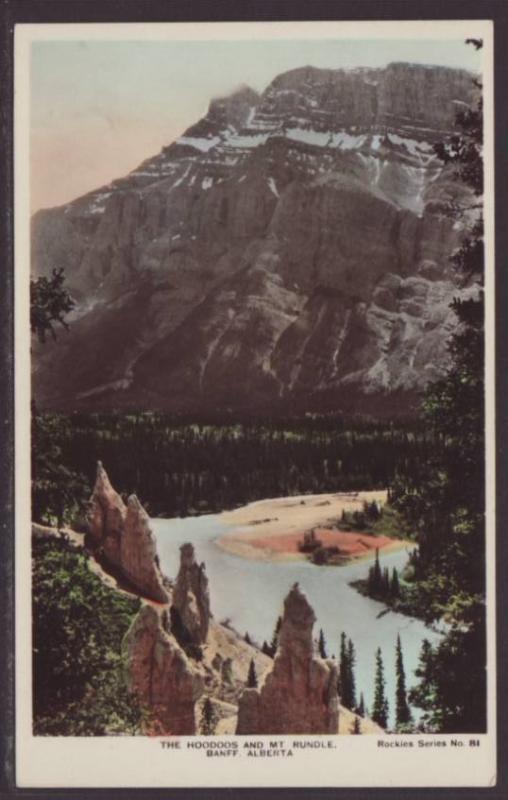 The Hoodoos,Mt Rundle,Alberta,Canada Postcard 