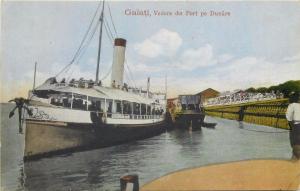 Galati harbor Romania Danube early navigation ship