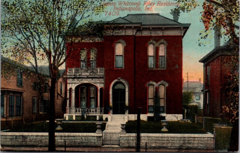 Postcard James Whitcomb Riley Residence in Indianapolis, Indiana