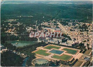 Modern Postcard Fontainebleau Seine et Marne Aerial view of the castle and th...