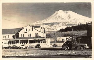 RPPC Mt. Shasta WEED HOTEL Greyhound Bus Depot Siskiyou Co 1951 Vintage Postcard