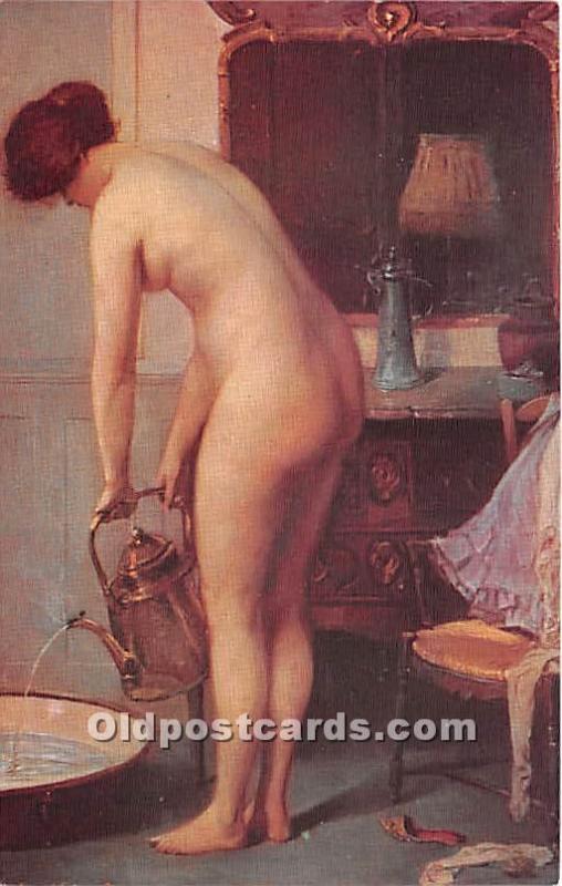 Artist Sezille Des Essarts The Tub Nude Unused 