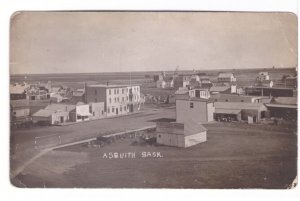 Aerial View From Elevator Window, Asquith Saskatchewan, Real Photo Postcard RPPC