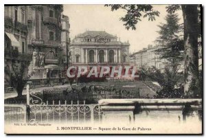 Old Postcard MONTPELLIER Square Station Palavas
