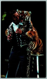 Charly Baumann Tiger Tamer Ringling Bros Circus UNP Chrome  Postcard J8