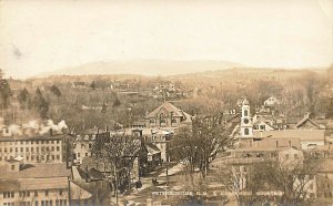 Peterborbough NH Aerial View Of The Downtown Area in 1913 Real Photo Postcard