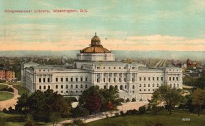 Vintage Postcard 1911 Congressional Library Building Landmark Washington D.C.