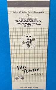 Kahler’s Inn Towne Motel Rochester Minnesota Vintage Matchbook Cover MB160