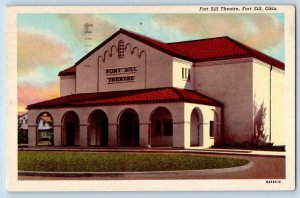 Fort Sill Oklahoma OK Postcard Fort Sill Theatre Exterior Building c1953 Vintage