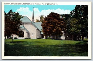 Staunton Virginia~Old Augusta Stone Church @ Fort Defiance~Vintage Postcard