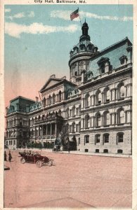 City Hall Building Baltimore Maryland MD Antique Postcard 1918