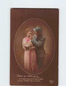 Postcard Love/Romance Greeting Card with Quote and Lovers Picture