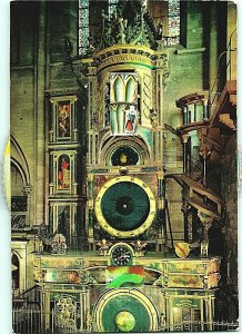 Vtg Mechanical Postcard - Astronomical Clock In Strasbourg France UNP