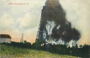 c1910 Robinson Illinois Oil Industry occupation Postcard 25-11327