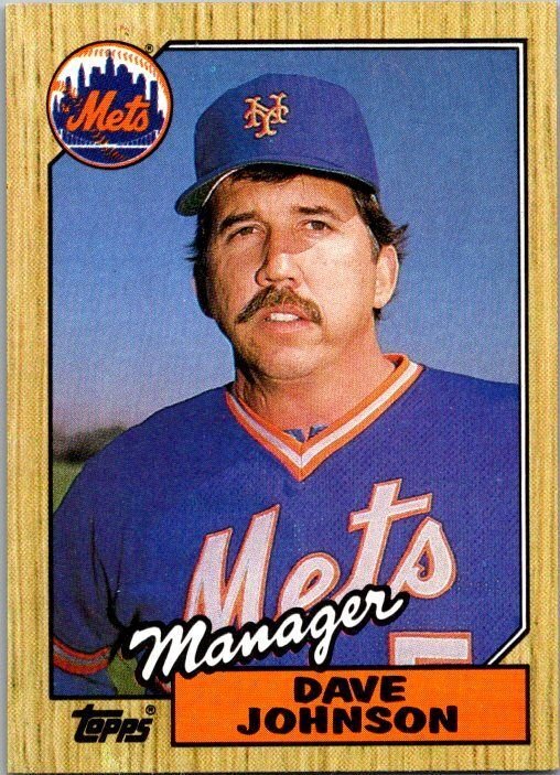 1987 Topps Baseball Card Dave Johnson Manager New York Mets sk3267
