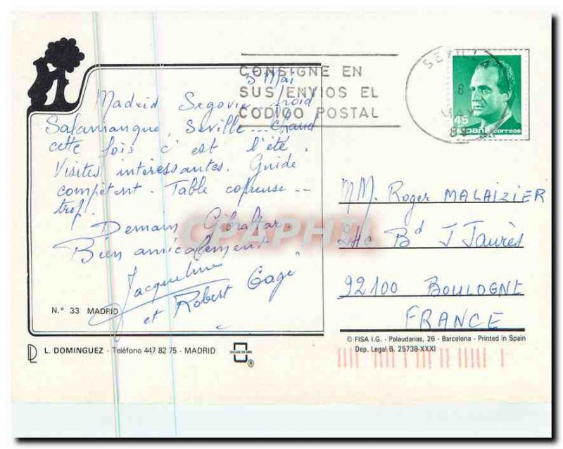 Postcard Modern Madrid Bear