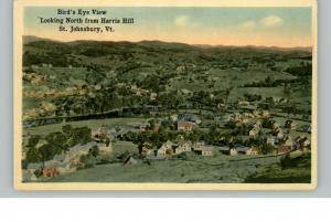 ST JOHNSBURY VT Bird's Eye View Old Postcard