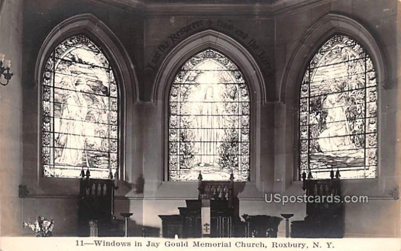 Windows in Jay Gould Memorial Church - Roxbury, New York NY  