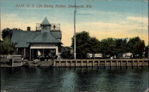 Sheboygan Wisconsin WI Life Saving Station c1910 Vintage Postcard