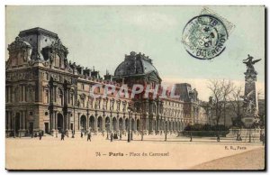 Old Postcard Paris Louvre Carrousel Square