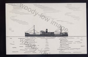 pen161 - Original Pen & Ink Postcard - British India Merchant Ship- Juna of 1927