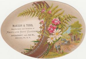 Victorian Die Cut Egg-Shaped Trade Card - McKeon & Todd of Brooklyn NY