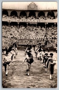 RPPC Real Photo Postcard -  Bull Fighters - US Navy Cancel - 1960