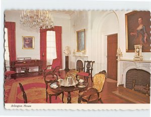 Postcard White Parlor, Arlington House (The Custis-Lee Mansion), Virginia, USA