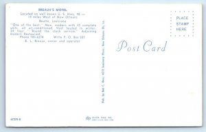 BOUTTE, Louisiana LA ~ Roadside BREAUX'S MOTEL Bathing Beauties c1960s Postcard 