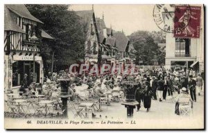 Old Postcard Deauville flowered beach potiniere