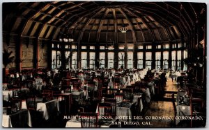 Main Dining Room Hotel Del Coronado San Diego California CA Interior Postcard