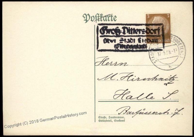 3rd Reich Germany Gross Dittersdorf Sudetenland Annexation Provisional Cov 67069